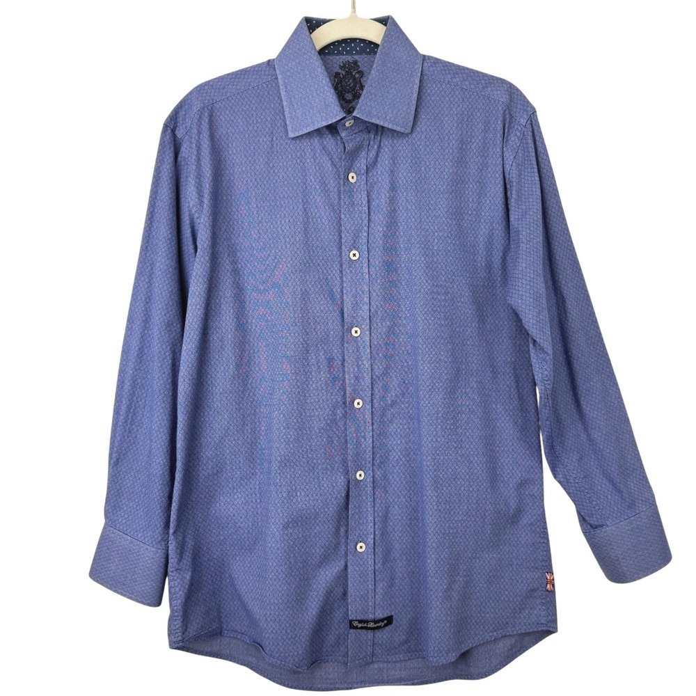 English Laundry Men's Long Sleeve Button Up Logo Flip Cuff Shirt Size 15 - 32/33 - Picture 2 of 12